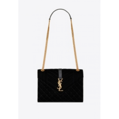 YSL SAC MOYEN ENVELOPPE EN MIX MATELASSE VELouis VuittonET Y487206 noir