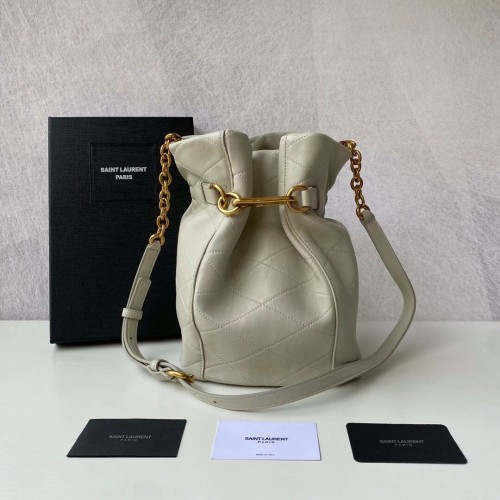 Yves Saint Laurent Sac en cuir de veau Y677822 BLANC VINTAGE