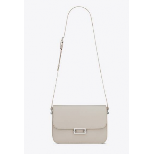 Yves Saint Laurent Sac bandoulière en cuir de veau Y357624 BLANC VINTAGE