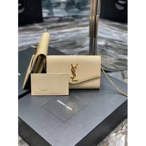 Yves Saint Laurent Sac bandoulière en cuir de veau Y707788 BEIGE