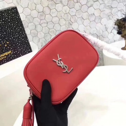 Yves Saint Laurent Sac à bandoulière en cuir de veau 5804 Rouge