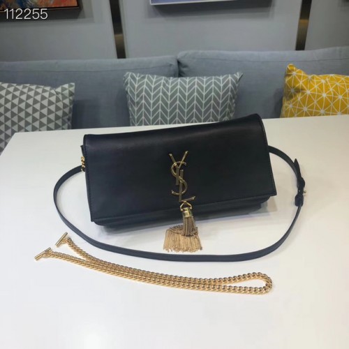 Yves Saint Laurent Sac à bandoulière en cuir de veau 604276 noir