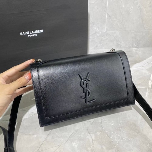Yves Saint Laurent Sac à bandoulière en cuir de veau Y635627-1 noir