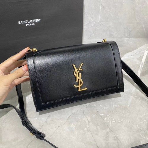 Yves Saint Laurent Sac à bandoulière en cuir de veau Y635627-2 noir