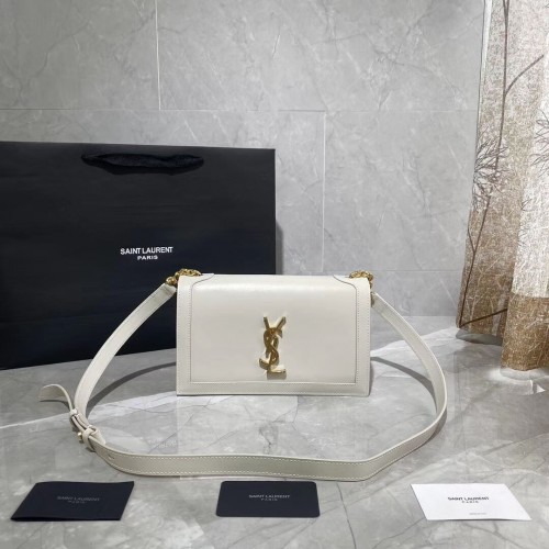 Yves Saint Laurent Sac à bandoulière en cuir de veau Y635627 Blanc