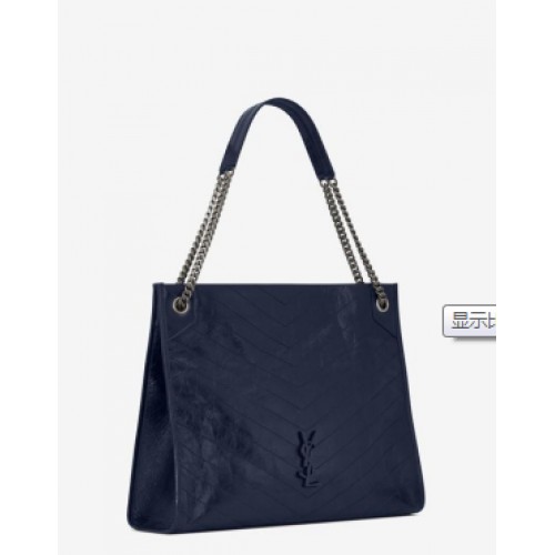 Yves Saint Laurent Sac fourre-tout en cuir de veau Noir 464689 Matériel noir