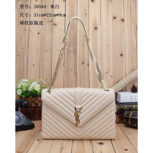 Yves Saint Laurent Classic Monogramme Flap Bag Y26584 OffWhite