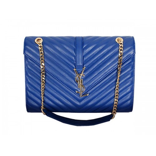Yves Saint Laurent Classic Monogramme Flap Bag Y8245 Blue