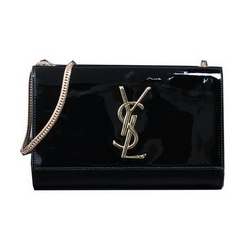 Yves Saint Laurent Pochette en cuir verni classique 311010 Noir