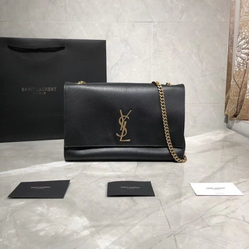 Yves Saint Laurent Double Skin Use Sac à bandoulière en cuir d'origine Y553804 Noir