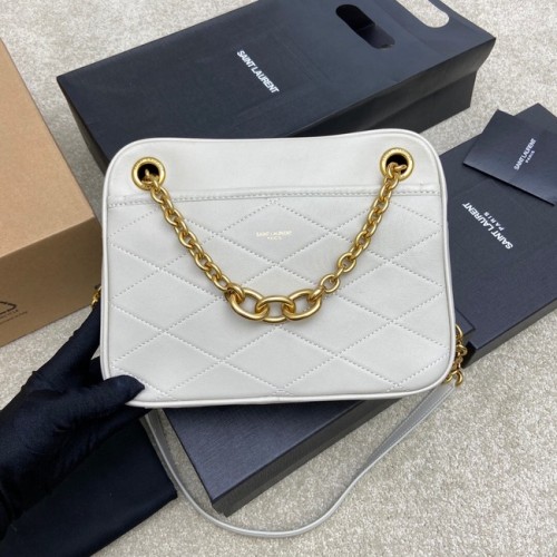 Yves Saint Laurent GABY SATCHEL EN CUIR D'AGNEAU MATELASSÉ 669308 blanc