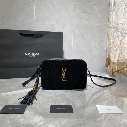 Yves Saint Laurent EN DAIM ET CUIR LISSE Y520534E noir