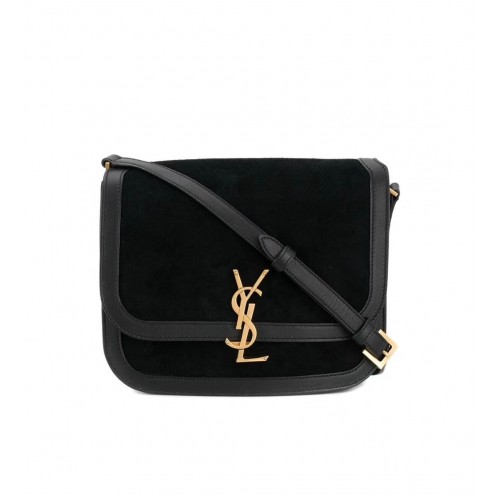Yves Saint Laurent EN DAIM ET CUIR LISSE Y535025E Noir