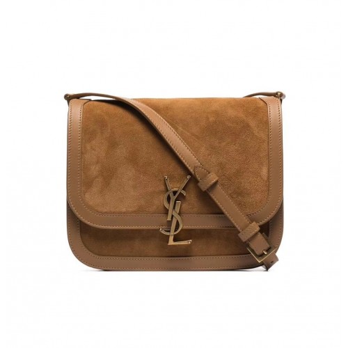 Yves Saint Laurent EN DAIM ET CUIR LISSE Y535025E marron