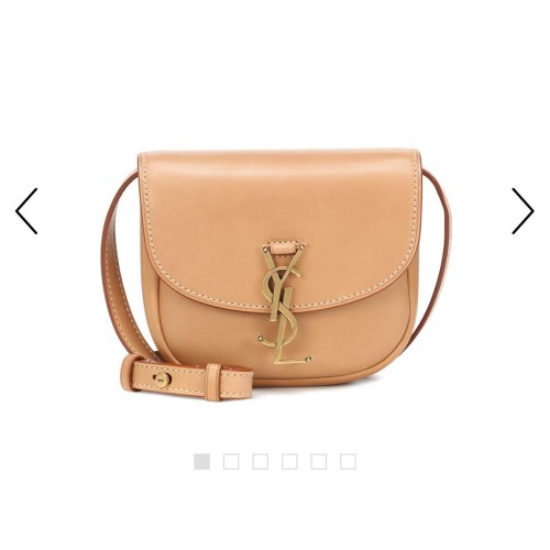 Yves Saint Laurent PETIT CARTABLE KAIA EN CUIR LISSE MARRON OR 61974