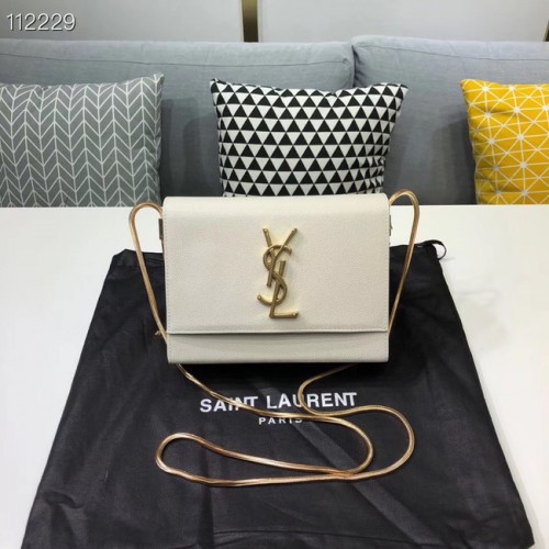 Yves Saint Laurent Kate mini sac à bandoulière en cuir d'origine Y593122 blanc