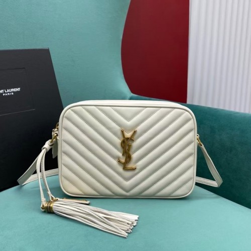 Yves Saint Laurent SAC PHOTO LOU EN CUIR MATELASSÉ 612544 blanc