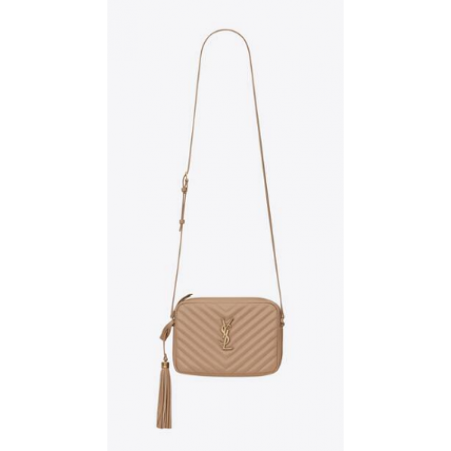 Yves Saint Laurent SAC CAMERA LOU EN CUIR MATELASSÉ 81000 BEIGE FONCÉ