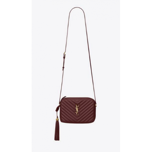Yves Saint Laurent SAC CAMERA LOU EN CUIR MATELASSÉ 81000 ROUGE LEGION