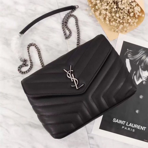 Yves Saint Laurent Sac bandoulière en cuir 487218 Noir