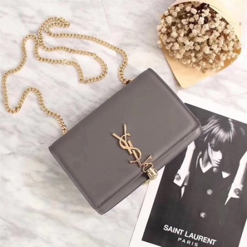 Yves Saint Laurent Sac bandoulière en cuir Y311227 Gris