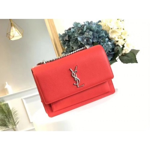 Yves Saint Laurent Sac bandoulière en cuir Y8004 Rouge