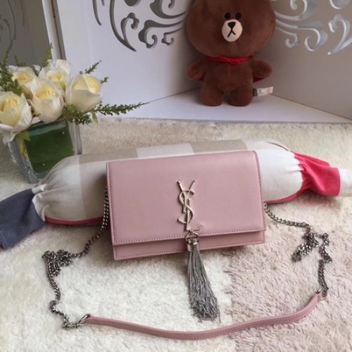 Yves Saint Laurent Sac bandoulière en cuir Y8011 Rose