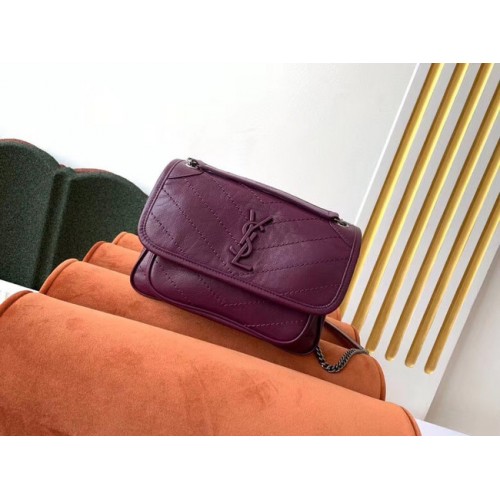 Yves Saint Laurent NIKI BÉBÉ EN CUIR D'AGNEAU 498893 Violet