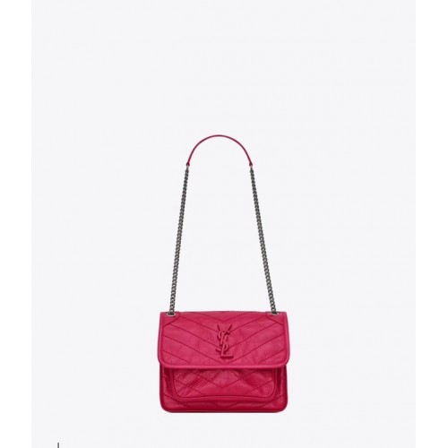 Yves Saint Laurent NIKI BÉBÉ EN CUIR D'AGNEAU 498893 rose