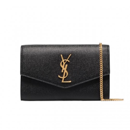 Yves Saint Laurent Monogramme Sac bandoulière en cuir de veau 35961 Noir