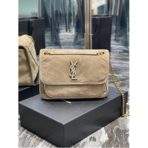 Yves Saint Laurent NIKI BÉBÉ EN CUIR DAIM MATELASSÉ 498894 BEIGE
