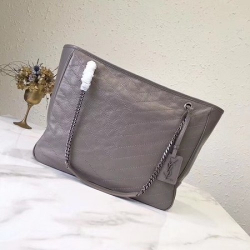 Yves Saint Laurent Original en cuir de veau NIKI SHOPPING BAG 5569 gris