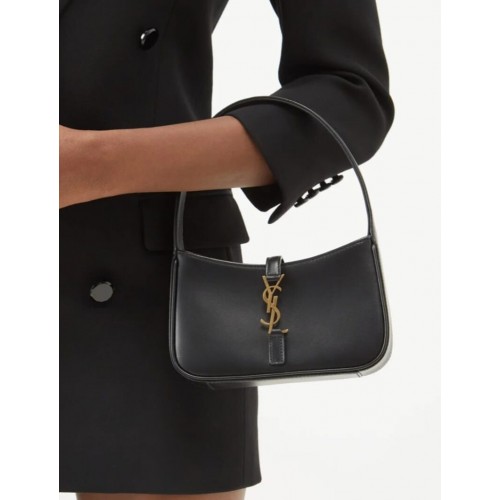 Yves Saint Laurent Original Mini sac à bandoulière en cuir LE5A7 Noir