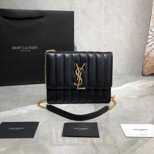 Yves Saint Laurent Sac à bandoulière en cuir d'origine en peau de mouton Y554125 Noir