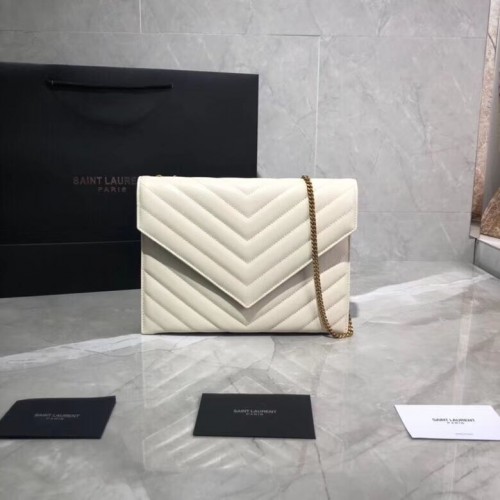 Yves Saint Laurent Sac à bandoulière Cuir d'origine Y569267 Blanc