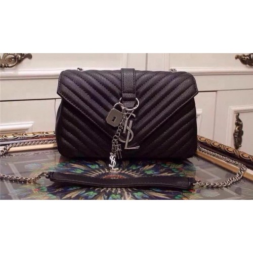 Yves Saint Laurent Petit sac à rabat monogramme classique Y20167 Noir