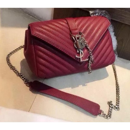 Yves Saint Laurent Petit sac à rabat monogramme classique Y20167 Bordeaux