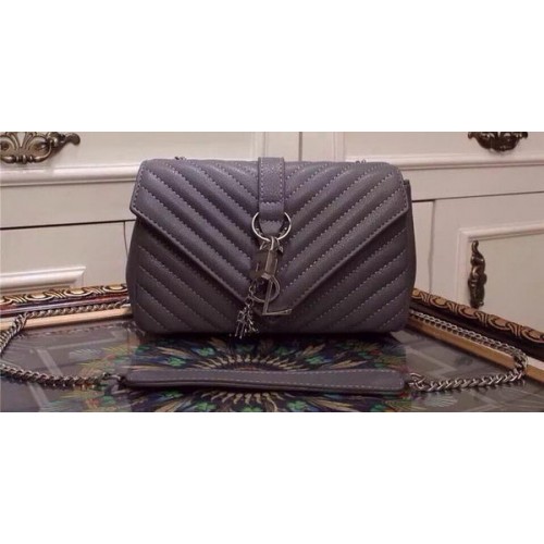 Yves Saint Laurent Petit sac à rabat monogramme classique Y20167 Gris