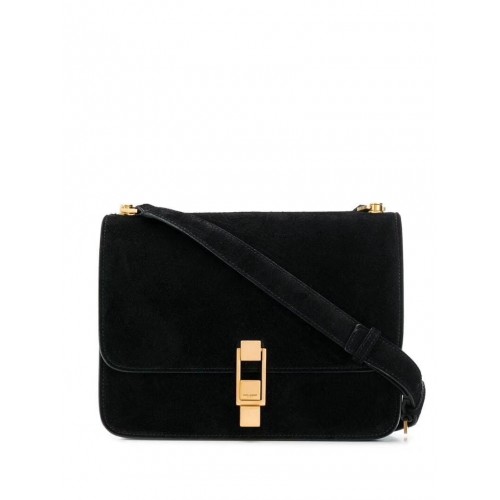 Yves Saint Laurent Petit sac à bandoulière en cuir nubuck original Y585061 noir