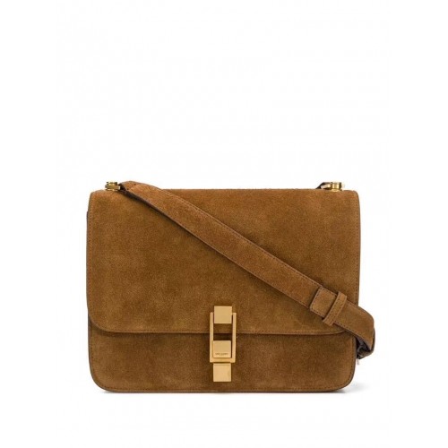 Yves Saint Laurent CARRE SATCHEL EN DAIM Y585061 marron