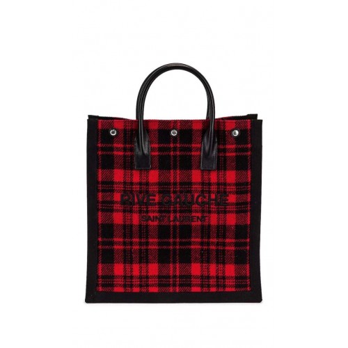 Yves Saint Laurent Tote Book LINEN Shopping Bag Y509416 rouge
