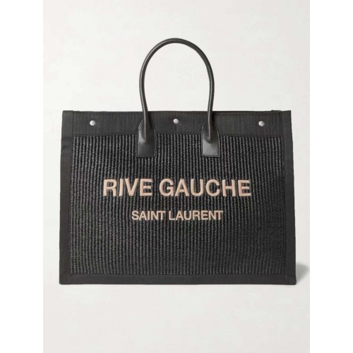 Yves Saint Laurent Tote Book Weave Shopping Bag D23698 Noir