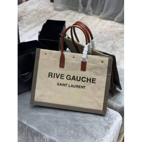 Yves Saint Laurent Tote Book Weave Sac à provisions D23699 Beige