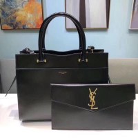 Yves Saint Laurent UPTOWN Top Handle Original Sac en cuir de veau 557653 Noir