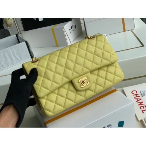 sac à main chanel classic Lambskin gold Metal A01112 citron
