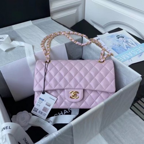 sac à main chanel classic Lambskin gold Metal A01112 rose