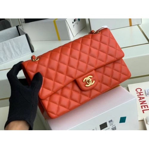 sac à main chanel classic Lambskin gold Metal A01112 rouge