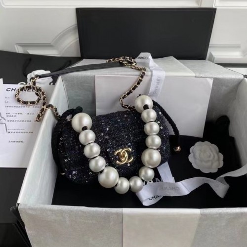 sac à rabat chanel Tweed 0593 noir